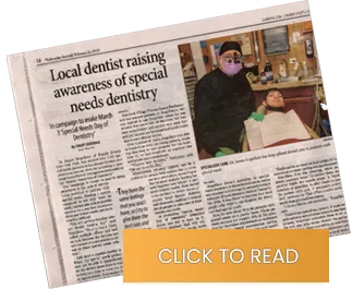 Newspaper feature about special needs dentistry
