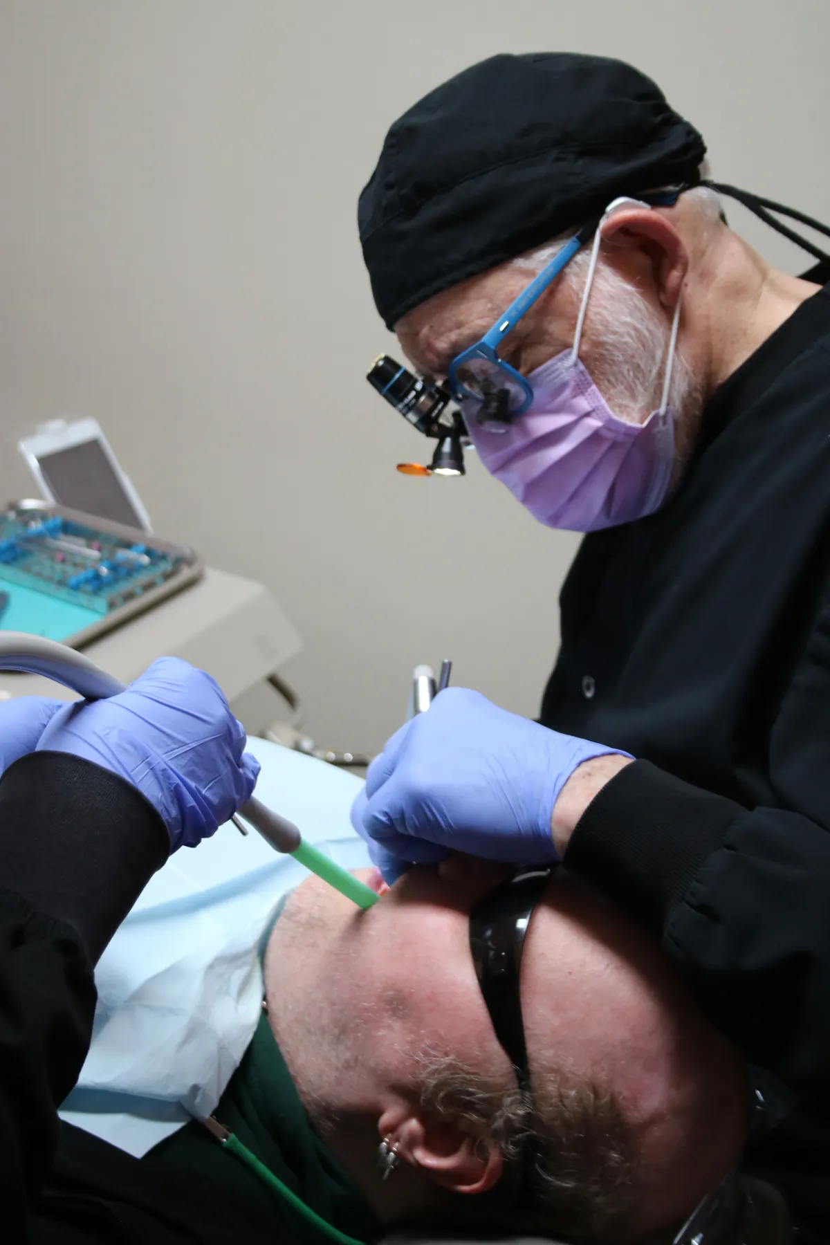 Dr. James Scapillato providing dental care